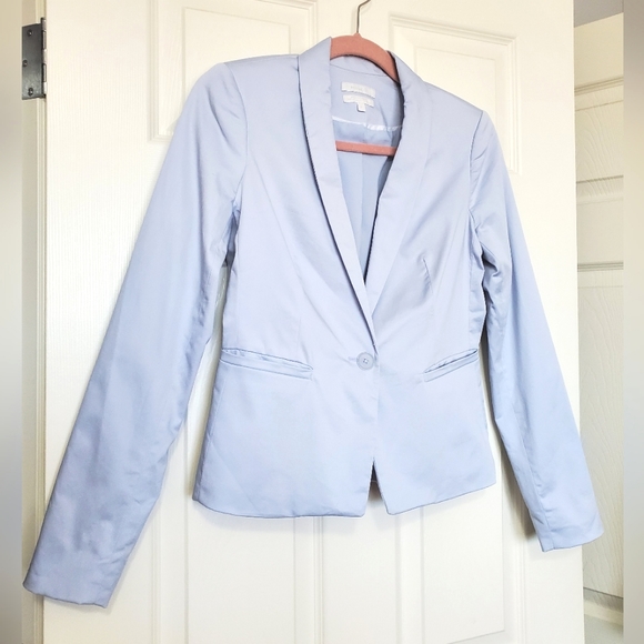 RW&CO light ice blue classic cotton blazer jacket size 2 fits XS pastel - Picture 2 of 16